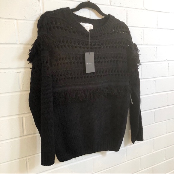 Black Joa Sweater with Fringe - Picture 3 of 10